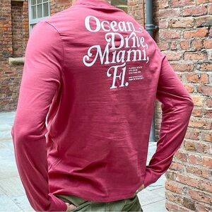 Long Sleeve Tee Shirt Size Medium Color: Earth Red